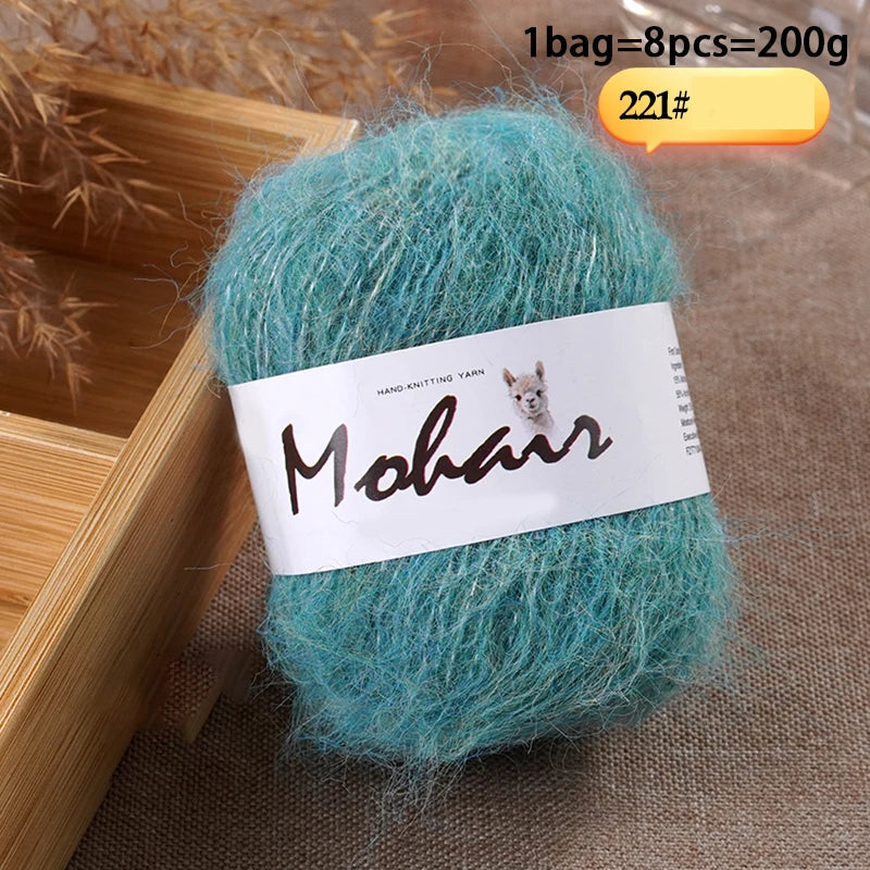 Long-Hair Mohair Yarn — Beginner-Friendly, 100g