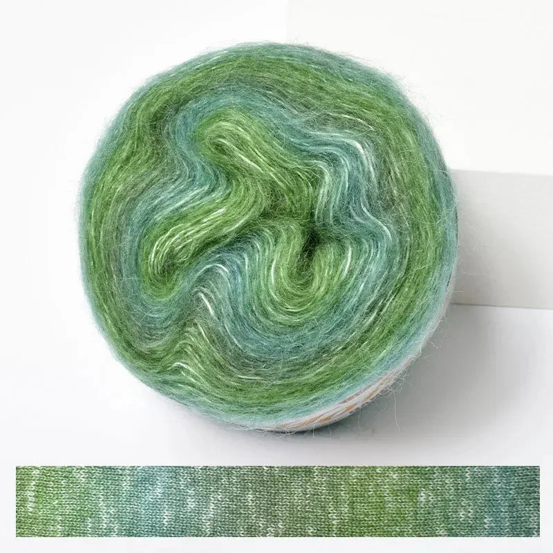 Soft Rainbow Mohair Yarn — 200m / Roll, DIY Crochet Thread