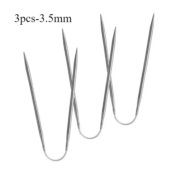 Circular Knitting Needles Set — Flexible Stainless Steel for Socks & More