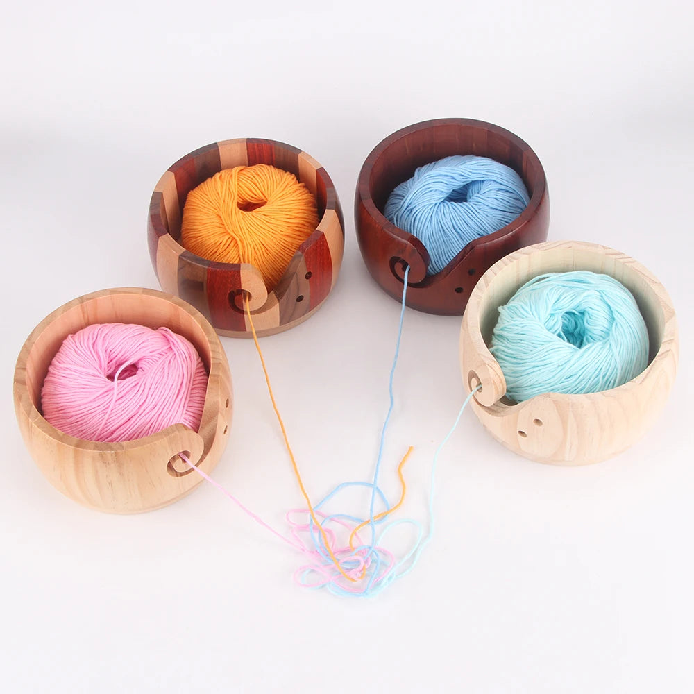 Wooden Yarn Bowl for Knitting & Crochet