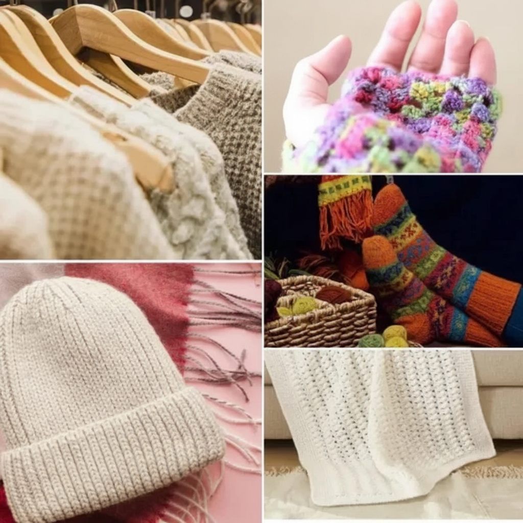 Knitting lifestyle collage