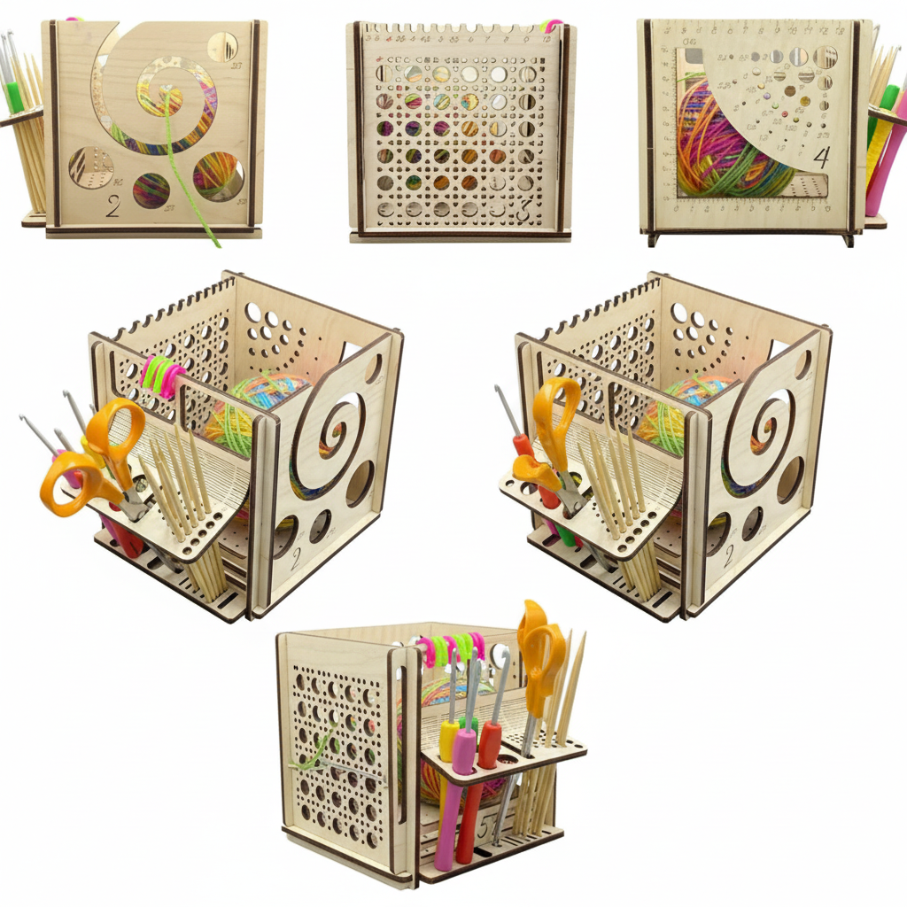 Wooden Yarn Bowl Organizer